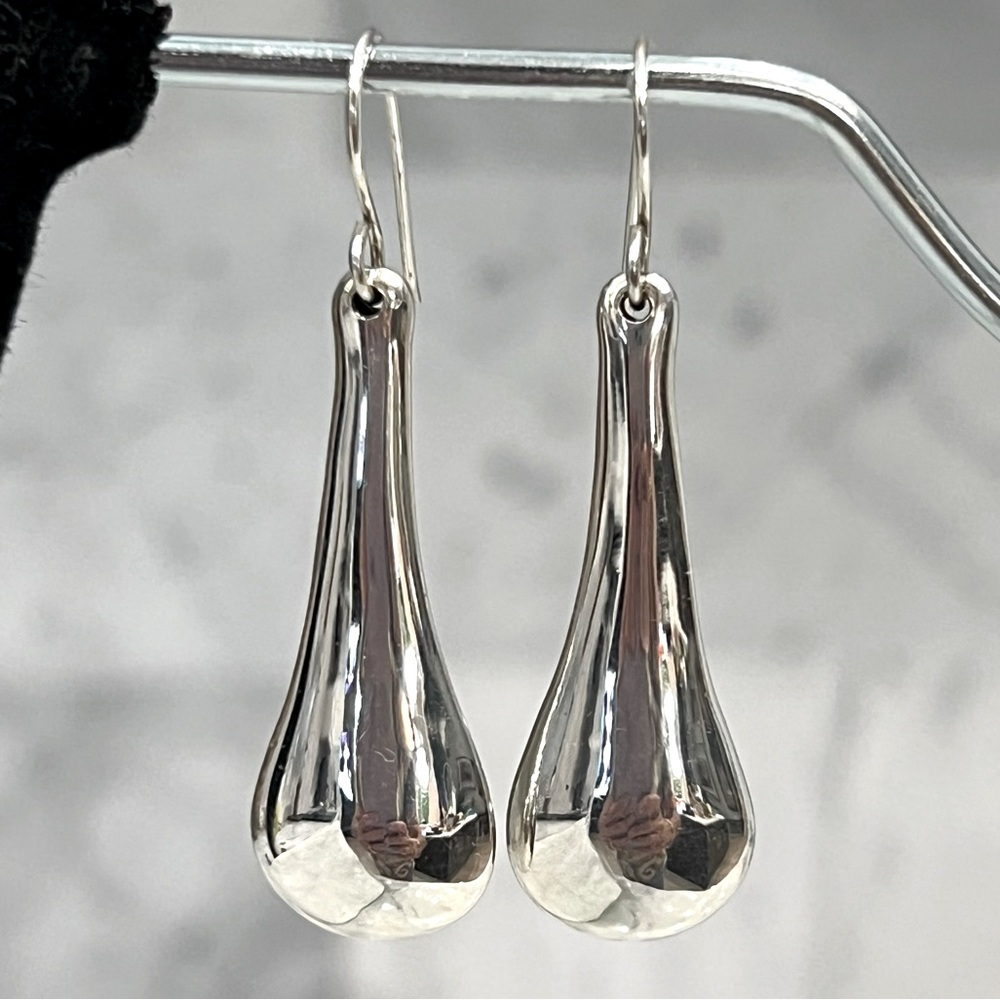 Sterling Silver Polished Elongated Teardrop Earrings